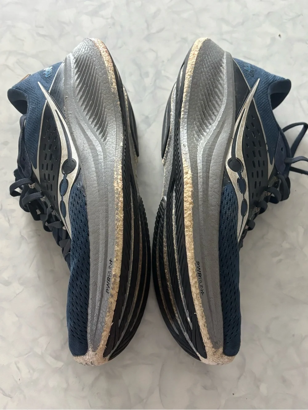 Saucony Ride 17 Men’s Running Shoes Size 10.5 Blue Silver S20924-106 PWRRUN+